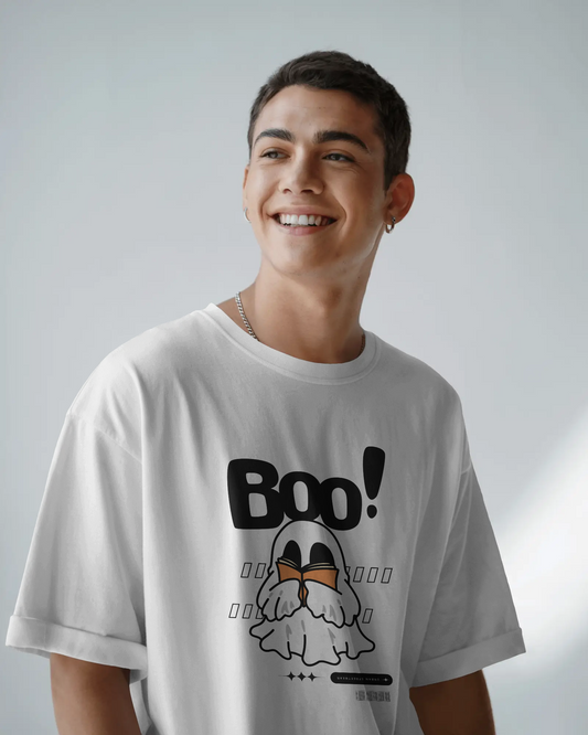 Unisex Halloween Graphic Tee – Spooky Ghost Design