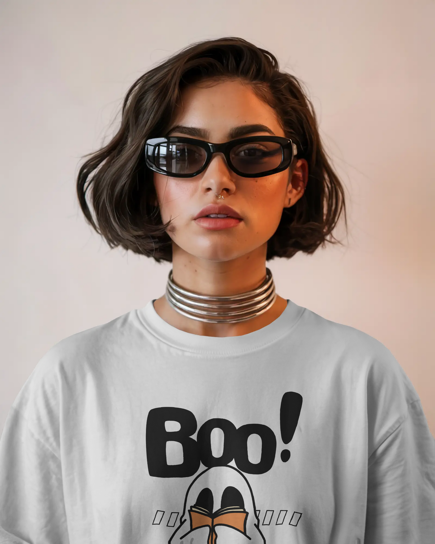 Unisex Halloween Graphic Tee – Spooky Ghost Design